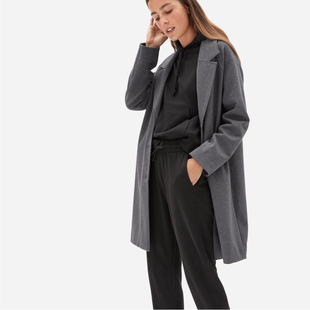 Everlane Gray Long Wool-Blend Coat